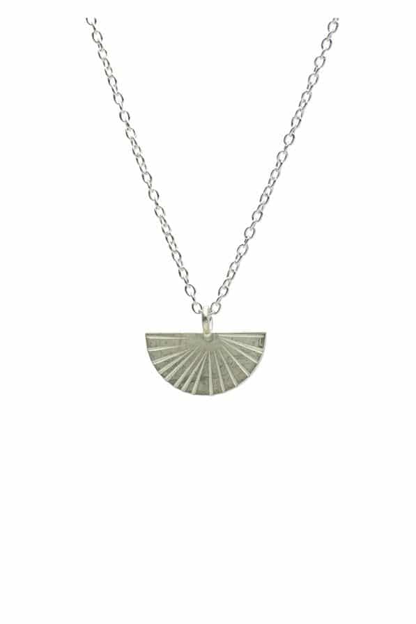 One & Eight Silver Fan Necklace