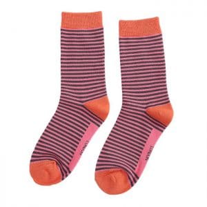 Grey & Pink Stripes Socks