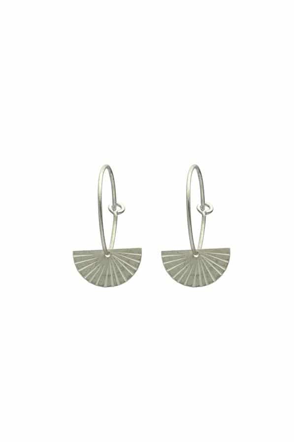 One & Eight Silver Fan Earrings