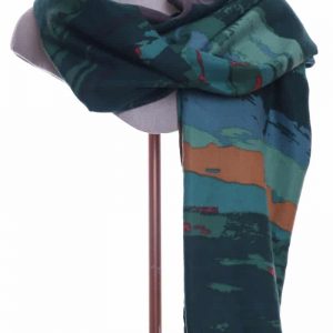 Green and Mustard Abstract Scarf