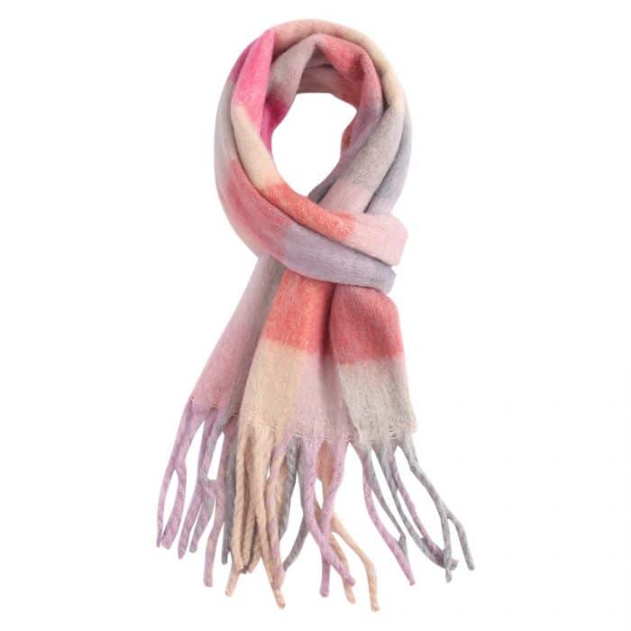 Cosy Pink Check Scarf