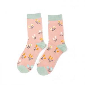 Dainty Floral Socks Pink