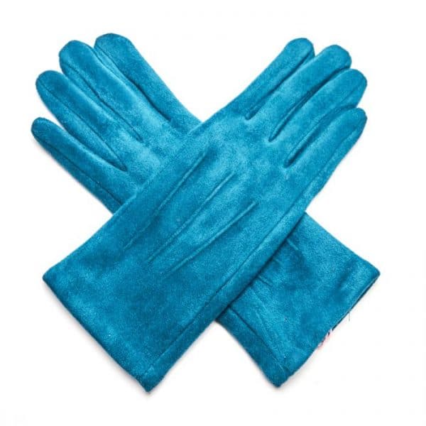 Teal Suede Gloves
