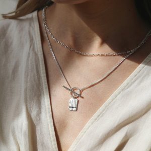 Enamel Necklace Silver
