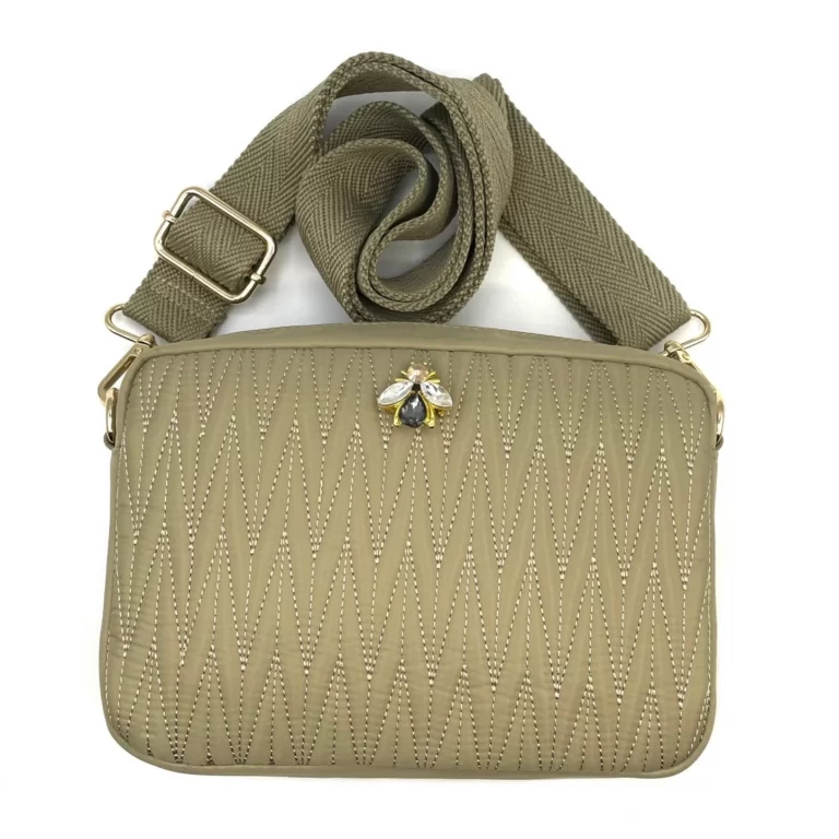Sixton Rivington Nylon Taupe Quilted Cross Body