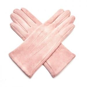 Pink Suede Gloves