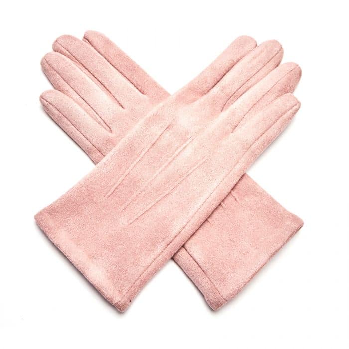 Pink Suede Gloves