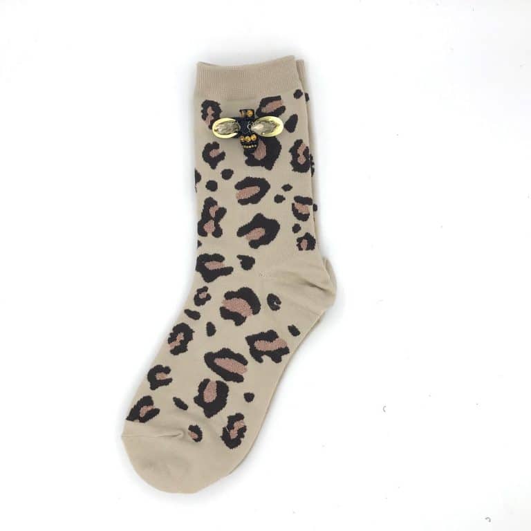 Sixton Leopard Socks in Cream