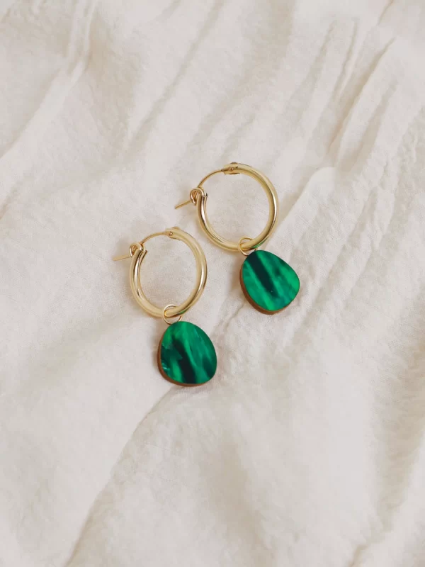 Wolf and Moon Beatrice Emerald Earrings