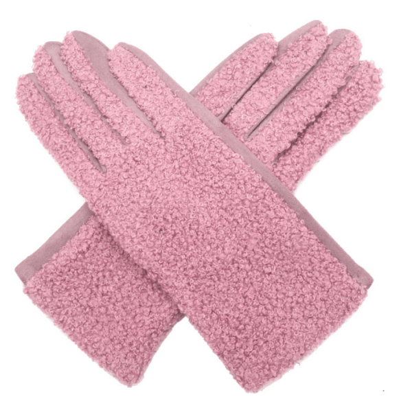 Pink Curly Gloves
