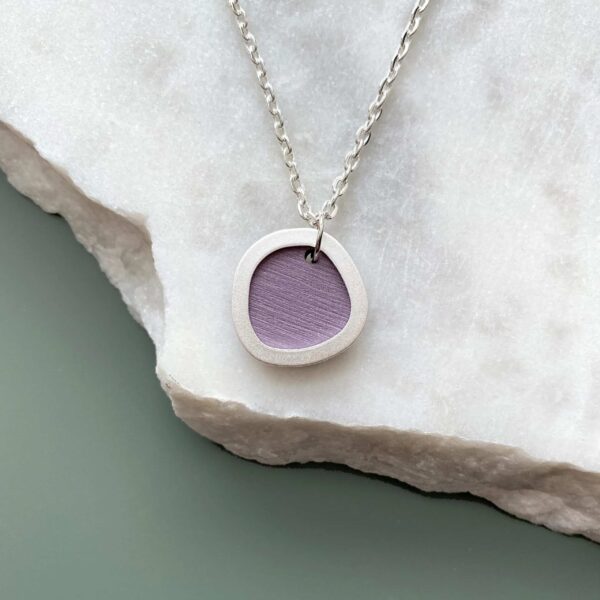 Mica Peet Lilac Silver Geometric Circle Necklace