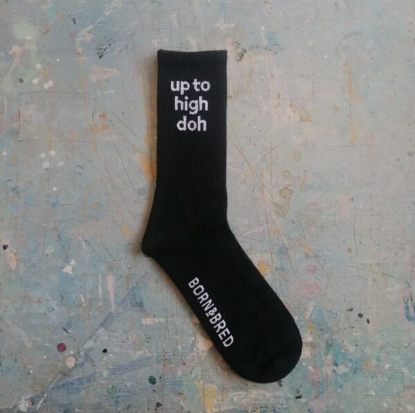 “Up to High Doh” Black Socks